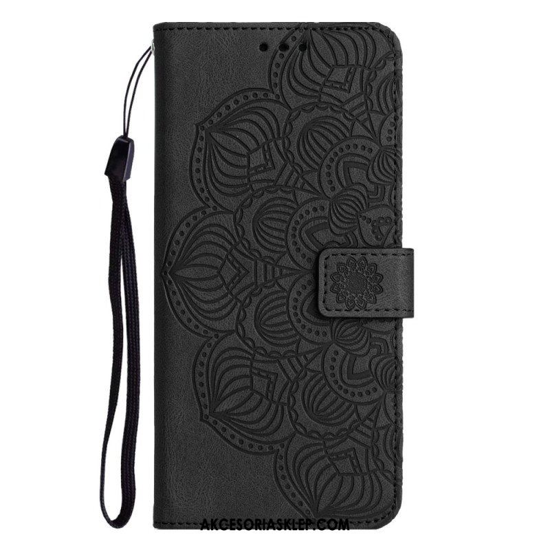 Etui Folio do Samsung Galaxy A13 z Łańcuch Mandala Z Paskami W Stylu Vintage