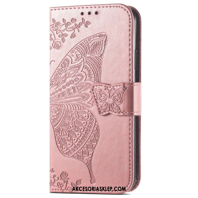 Etui Folio do Samsung Galaxy A14 / A14 5G Barokowy Motyl