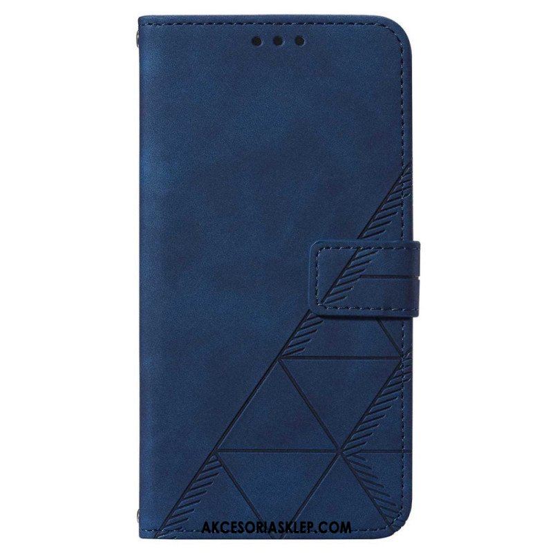 Etui Folio do Samsung Galaxy A14 / A14 5G Trójkąty Ze Smyczą