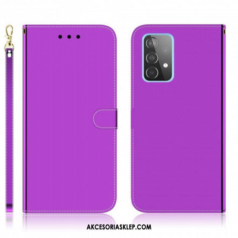 Etui Folio do Samsung Galaxy A52 4G / A52 5G / A52s 5G Osłona Lusterka Ze Sztucznej Skóry