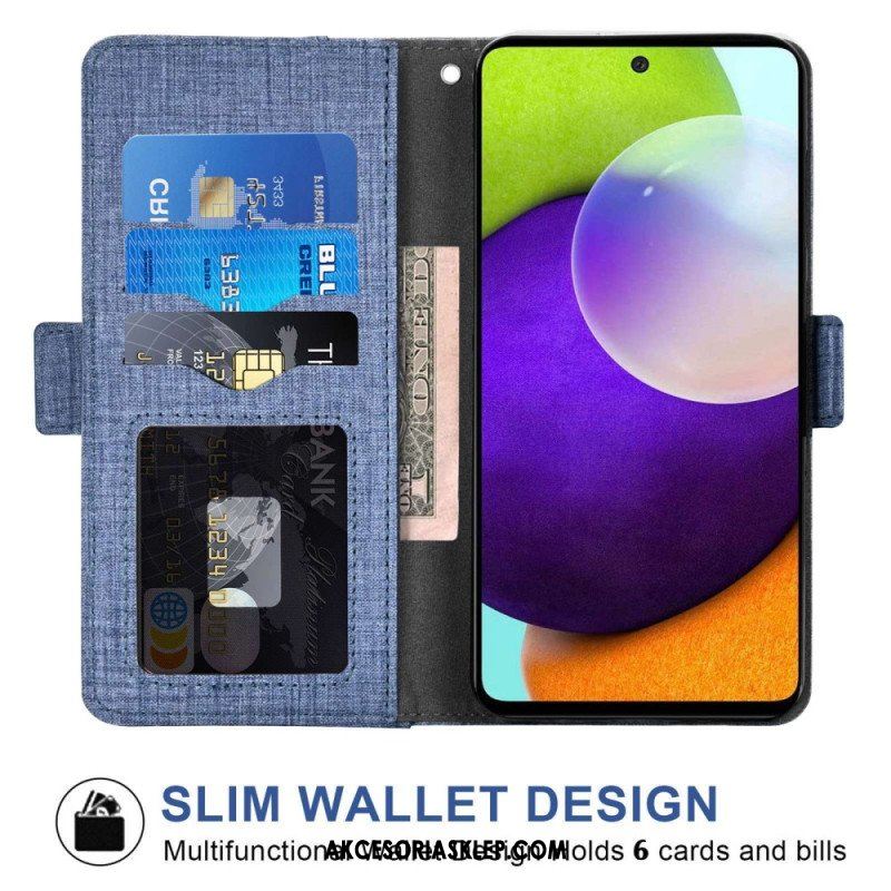 Etui Folio do Samsung Galaxy A53 5G Dżinsy Z Obrotowym Uchwytem Na Karty