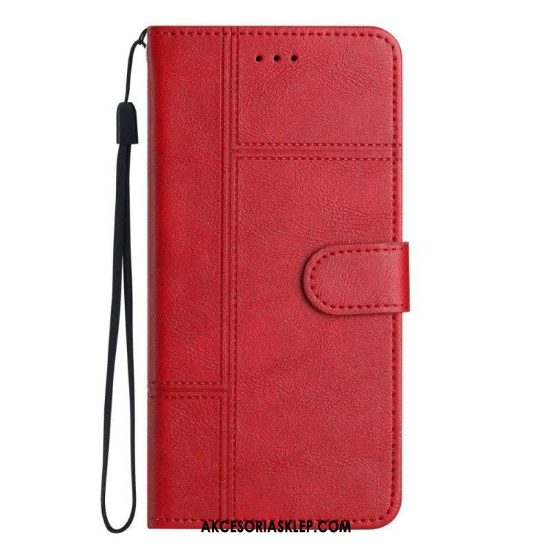 Etui Folio do Samsung Galaxy A53 5G z Łańcuch Biznes W Smyczy