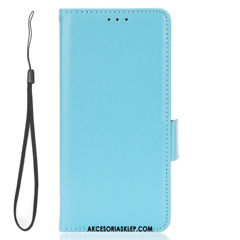 Etui Folio do Samsung Galaxy A54 5G z Łańcuch Skórzany Styl Z Paskami