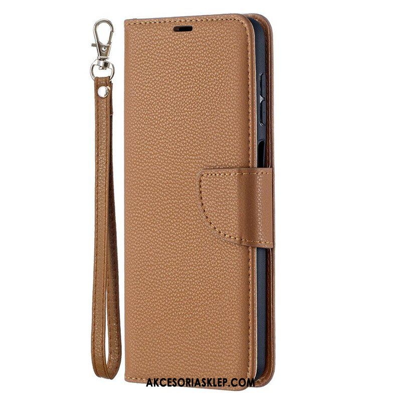 Etui Folio do Samsung Galaxy M12 / A12 Skórzany Futerał Liczi Rabat Ukośne