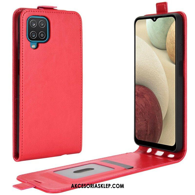 Etui Folio do Samsung Galaxy M12 / A12 Skórzany Futerał Pionowa Klapa Z Efektem Skóry