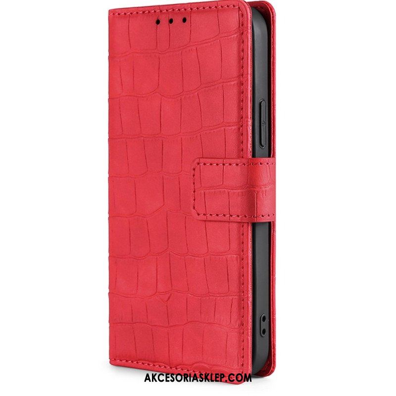 Etui Folio do Samsung Galaxy M13 Styl Skóry Krokodyla