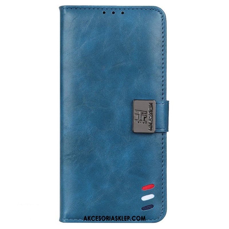 Etui Folio do Samsung Galaxy M13 Trójkolorowe Srebrne Zapięcie