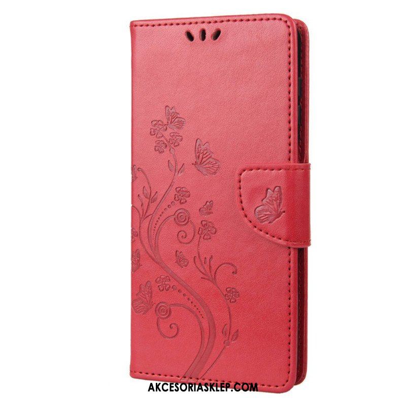 Etui Folio do Samsung Galaxy M23 5G Motyle I Kwiaty