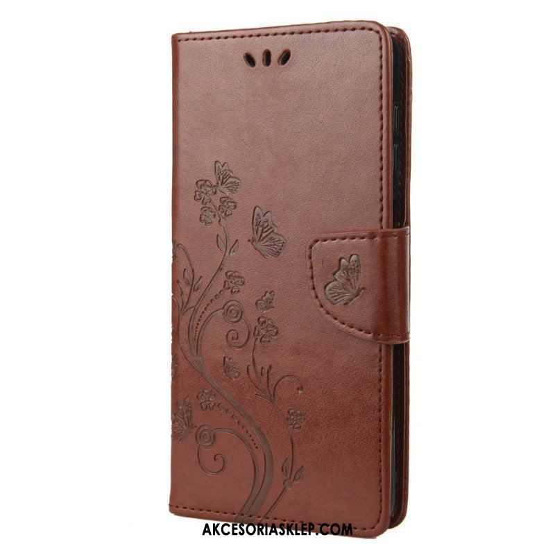 Etui Folio do Samsung Galaxy M23 5G Motyle I Kwiaty