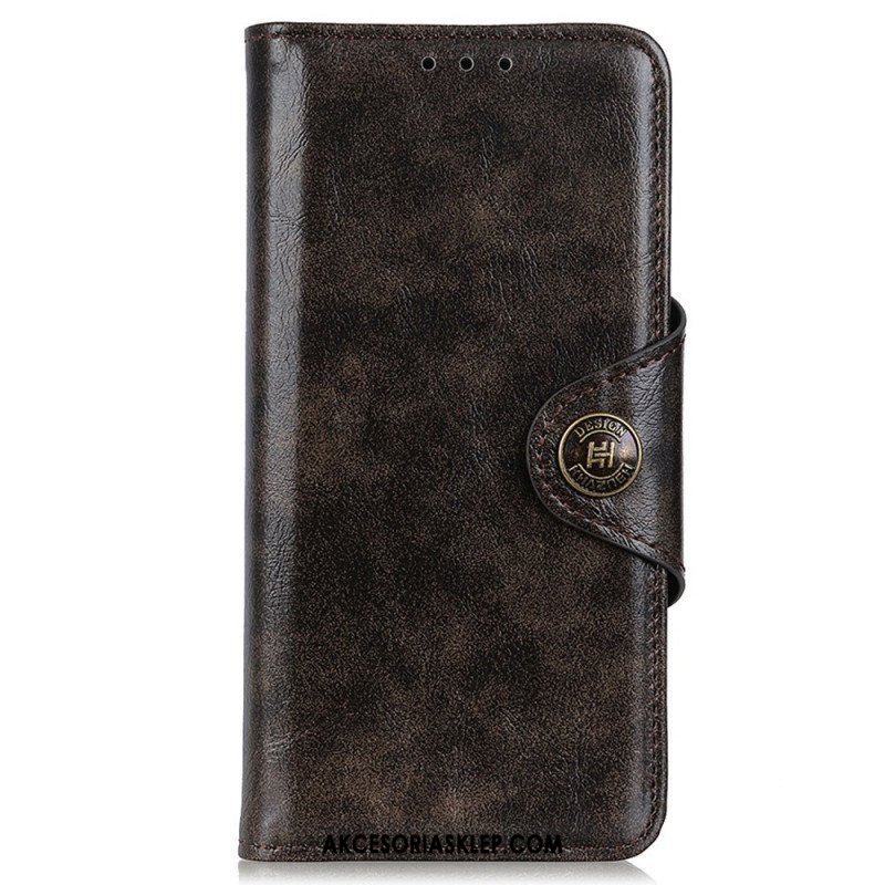 Etui Folio do Samsung Galaxy M23 5G Patentowy Guzik Z Imitacji Skóry Khazneh