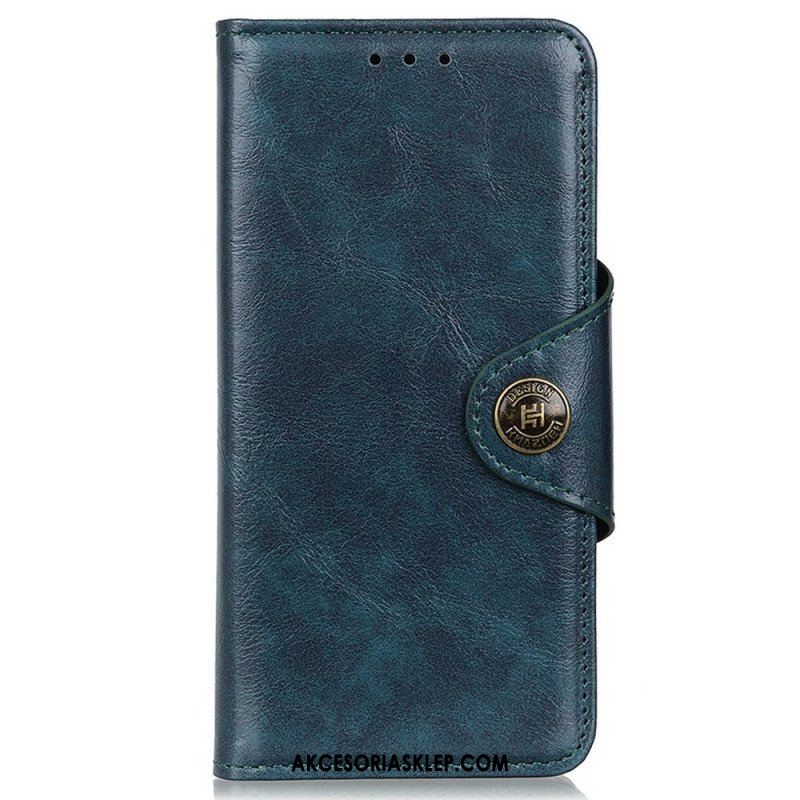 Etui Folio do Samsung Galaxy M23 5G Patentowy Guzik Z Imitacji Skóry Khazneh