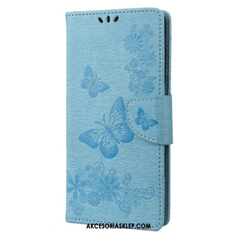 Etui Folio do Samsung Galaxy M23 5G z Łańcuch Stringi Motyle