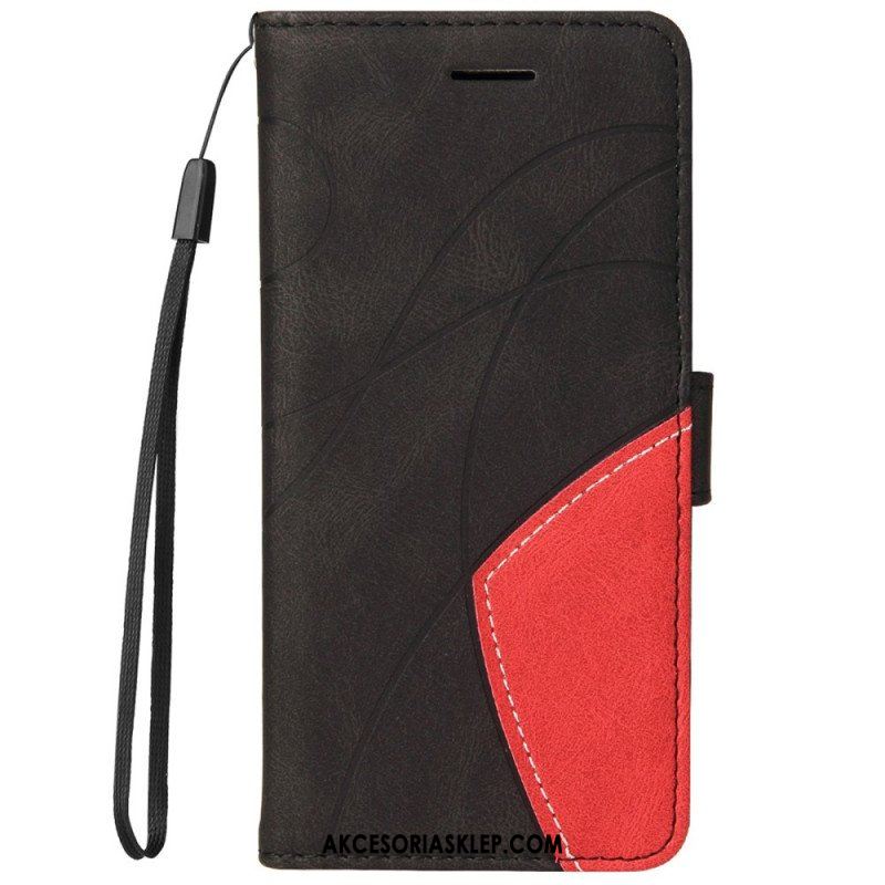 Etui Folio do Samsung Galaxy M52 5G z Łańcuch Linia Tuszu Do Smyczy