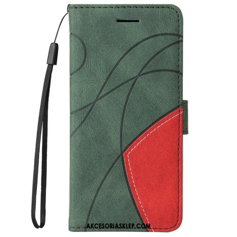 Etui Folio do Samsung Galaxy M52 5G z Łańcuch Linia Tuszu Do Smyczy