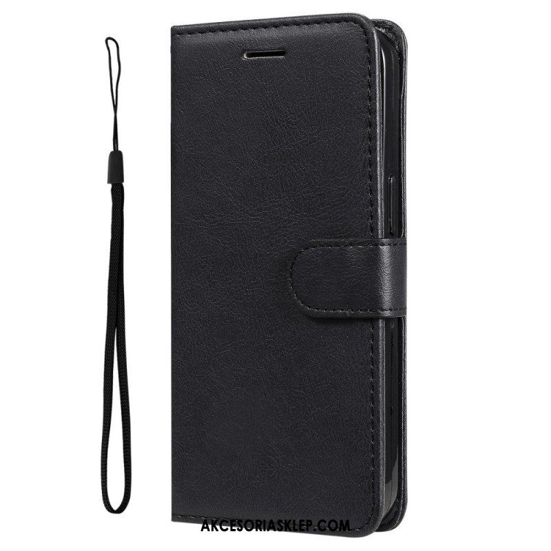 Etui Folio do Samsung Galaxy M52 5G z Łańcuch Paskowata Matowa Skóra