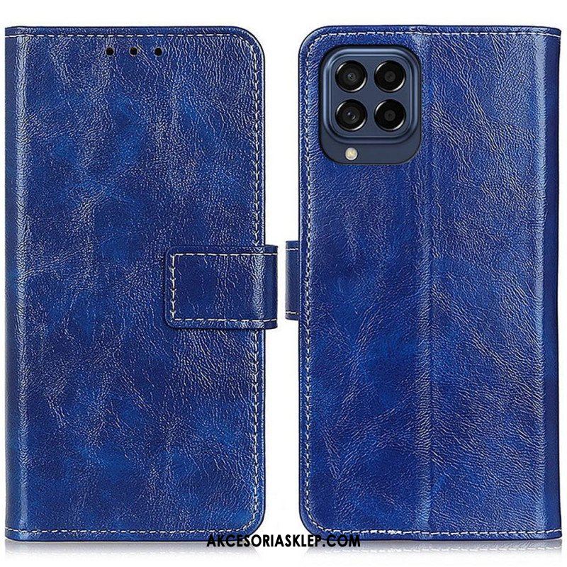 Etui Folio do Samsung Galaxy M53 5G Błyszcząca Sztuczna Skóra I Szwy