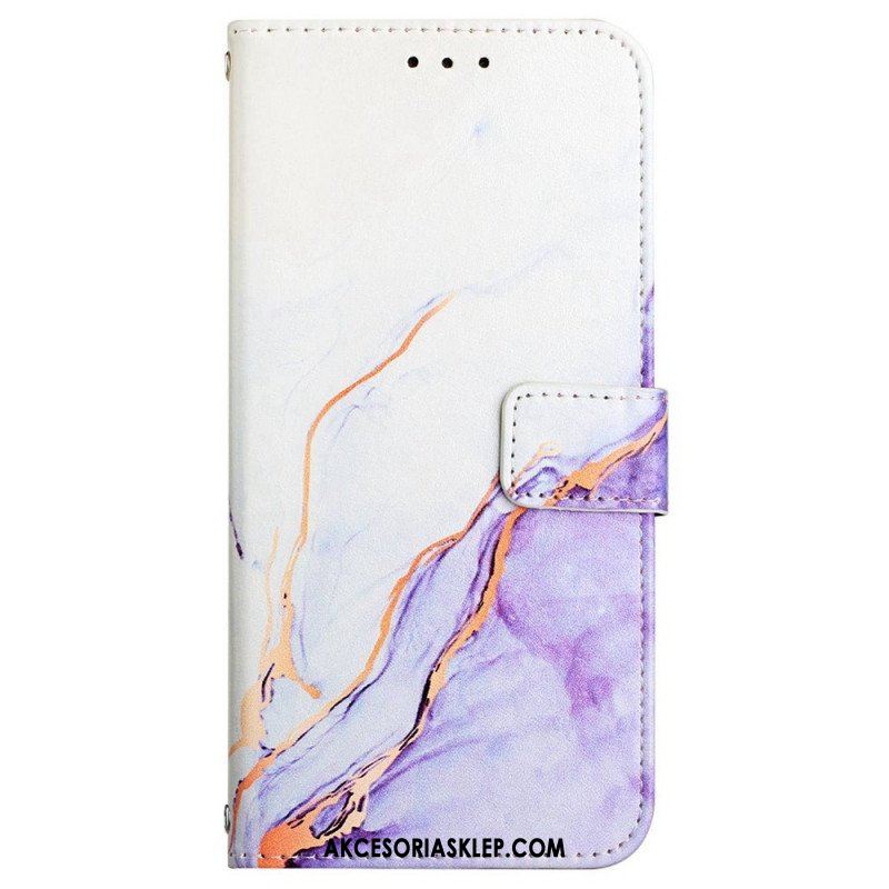 Etui Folio do Samsung Galaxy M53 5G Marmur Ze Smyczą