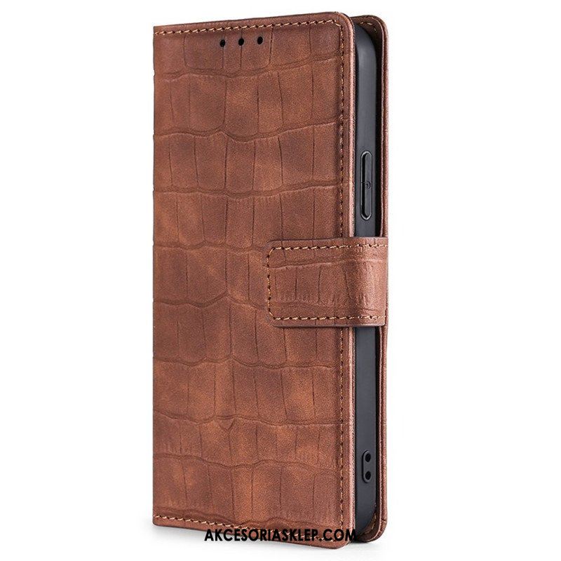 Etui Folio do Samsung Galaxy M53 5G Styl Skóry Krokodyla