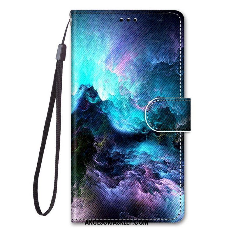 Etui Folio do Samsung Galaxy M53 5G z Łańcuch Krajobraz Smyczy