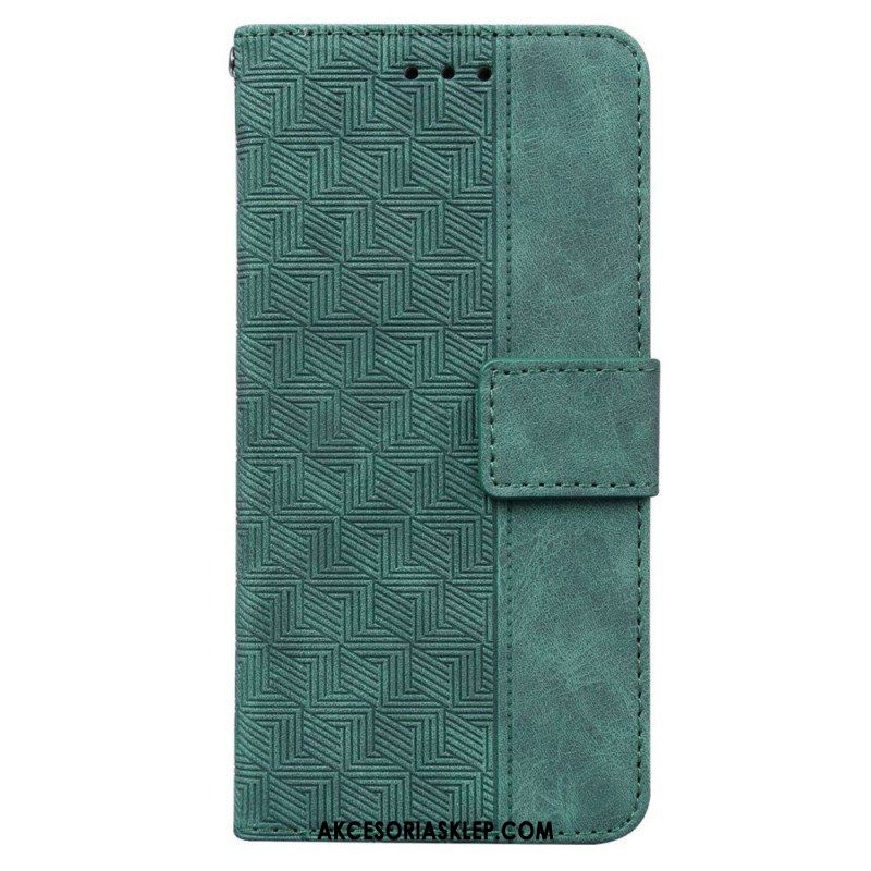 Etui Folio do Samsung Galaxy M53 5G z Łańcuch Pasiasty Wzór