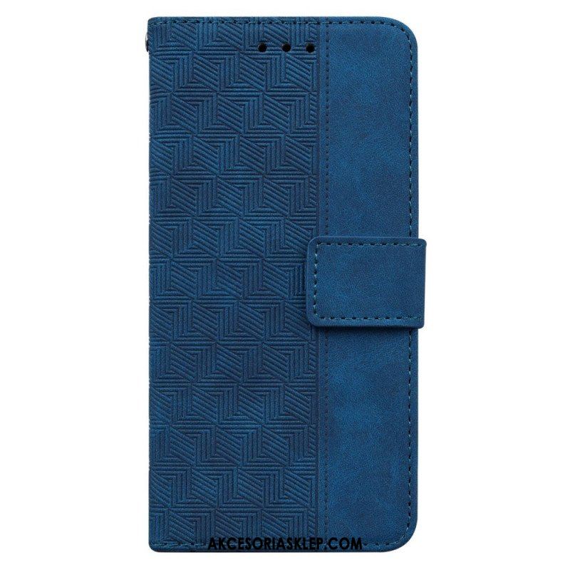 Etui Folio do Samsung Galaxy M53 5G z Łańcuch Pasiasty Wzór