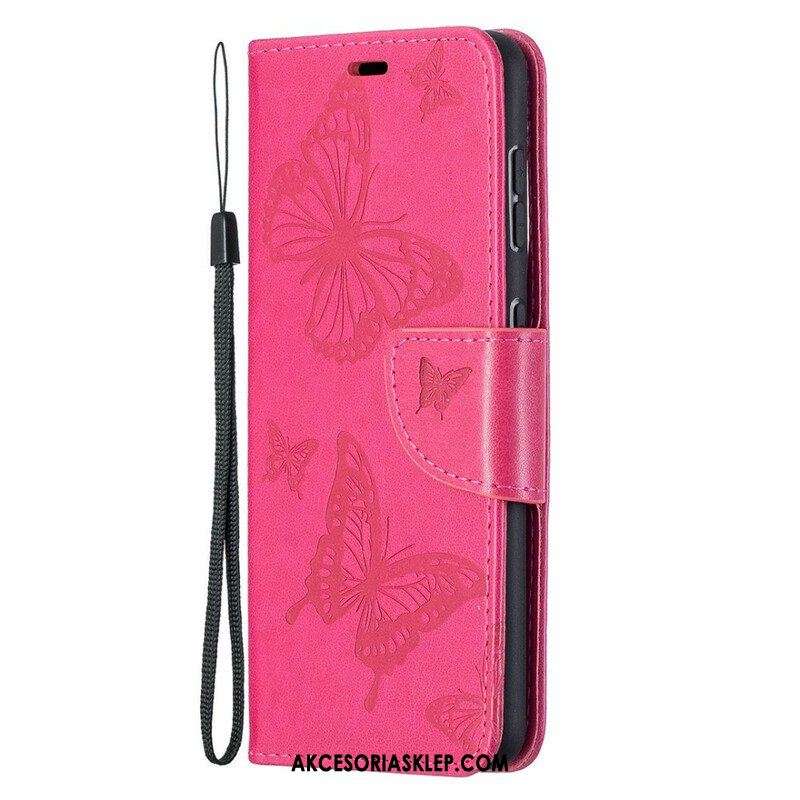 Etui Folio do Samsung Galaxy S21 5G Motyle W Locie Z Smyczą