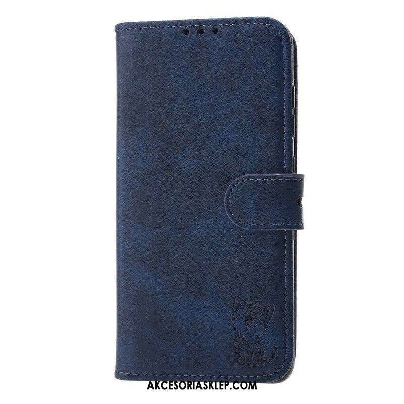 Etui Folio do Samsung Galaxy S21 FE Kotek Ze Sztucznej Skóry