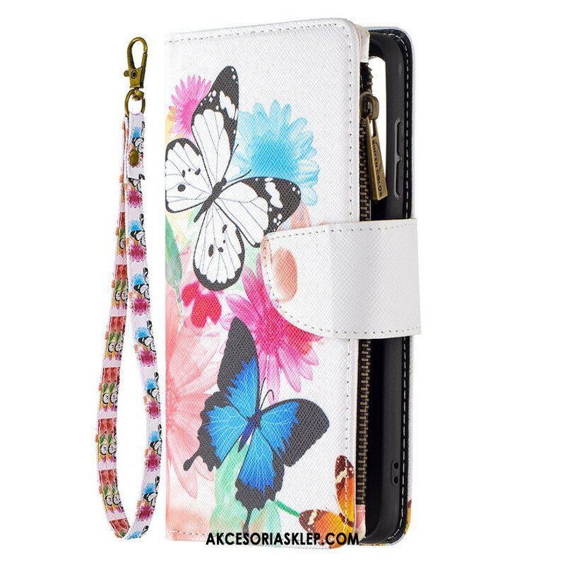 Etui Folio do Samsung Galaxy S21 FE Motyle Butterflies Zip Pouch