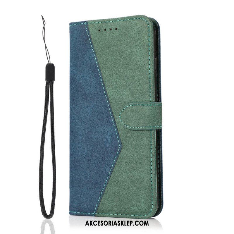 Etui Folio do Samsung Galaxy S21 Ultra 5G Dwukolorowa Trójkątna Sztuczna Skóra