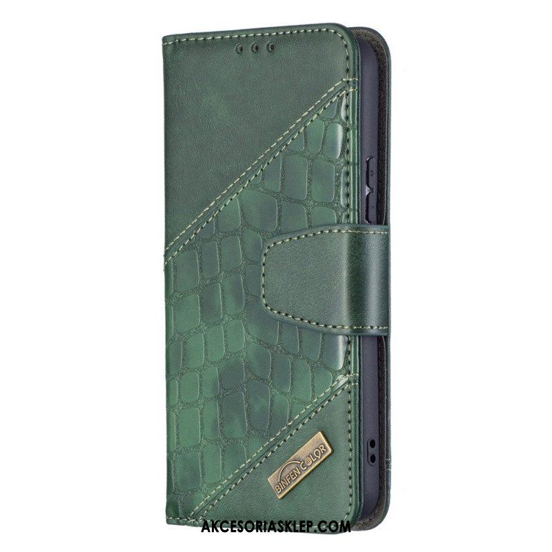 Etui Folio do Samsung Galaxy S22 5G Klasyczny Efekt Skóry Krokodyla