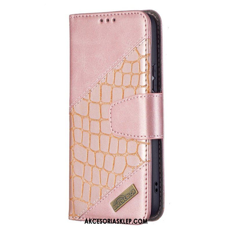 Etui Folio do Samsung Galaxy S22 5G Klasyczny Efekt Skóry Krokodyla