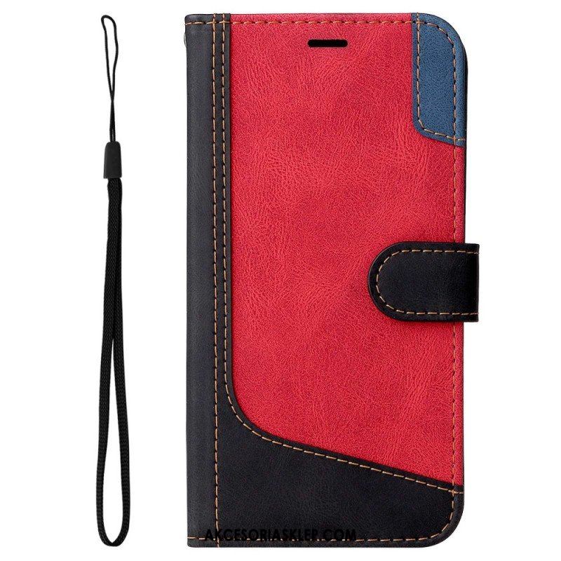 Etui Folio do Samsung Galaxy S23 5G Dwukolorowy Z Paskiem