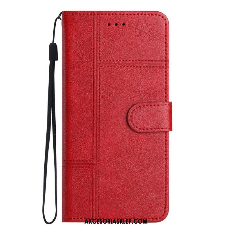 Etui Folio do Samsung Galaxy S23 5G z Łańcuch Biznes W Smyczy