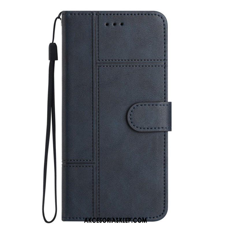 Etui Folio do Samsung Galaxy S23 5G z Łańcuch Biznes W Smyczy