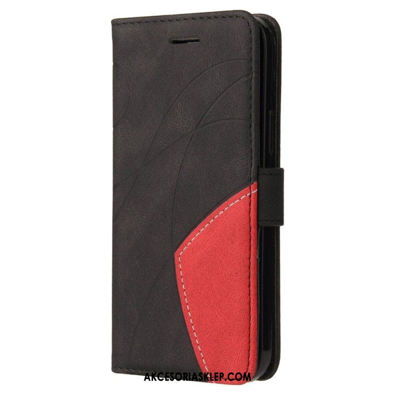 Etui Folio do Samsung Galaxy S23 5G z Łańcuch Dwukolorowy Pasek