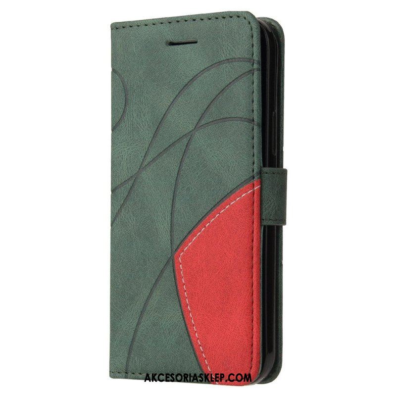 Etui Folio do Samsung Galaxy S23 5G z Łańcuch Dwukolorowy Pasek