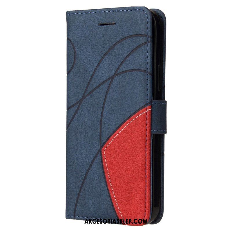 Etui Folio do Samsung Galaxy S23 5G z Łańcuch Dwukolorowy Pasek