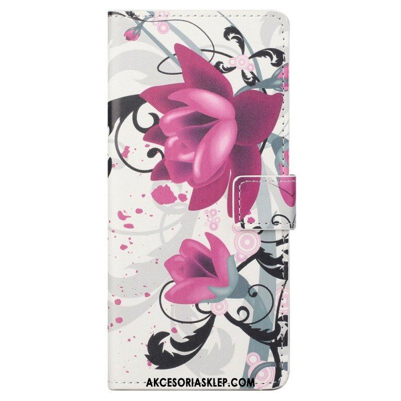 Etui Folio do Samsung Galaxy S23 Plus 5G Tropikalne Kwiaty
