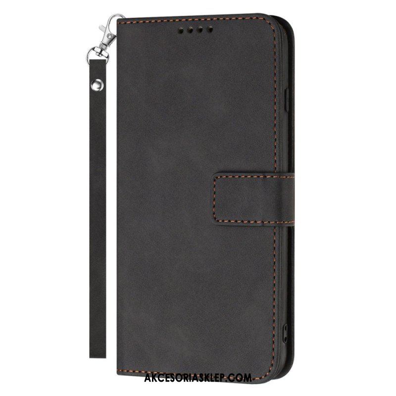 Etui Folio do Samsung Galaxy S23 Ultra 5G z Łańcuch Pasek W Stylu Vintage