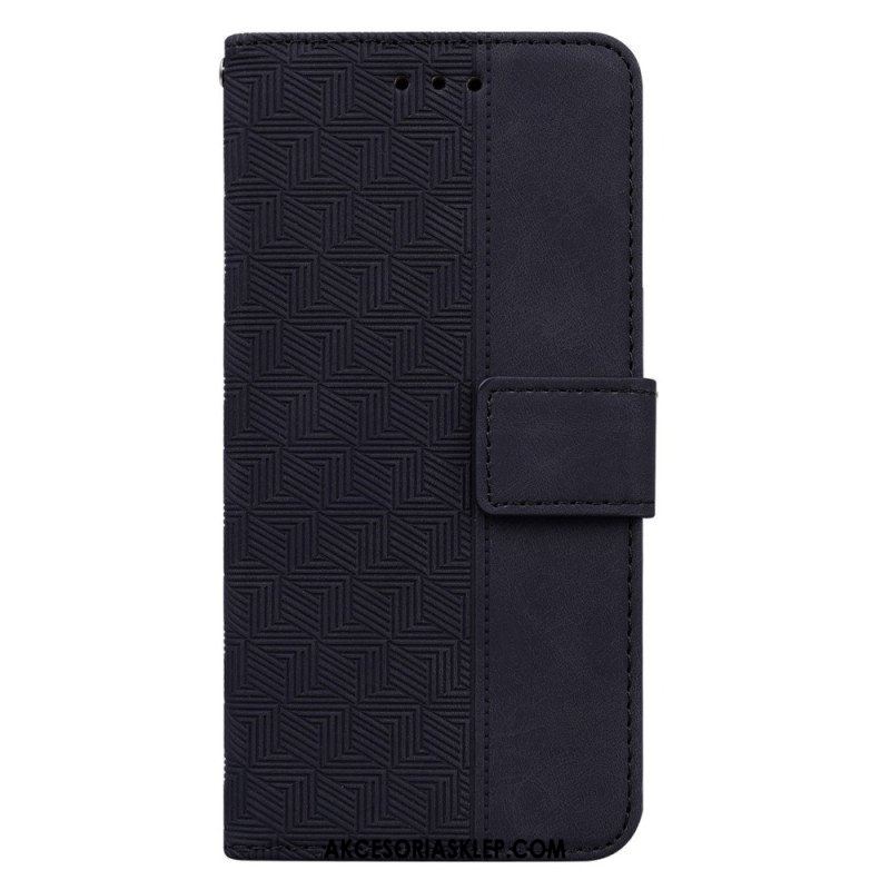 Etui Folio do Samsung Galaxy S23 Ultra 5G z Łańcuch Pasiasty Wzór