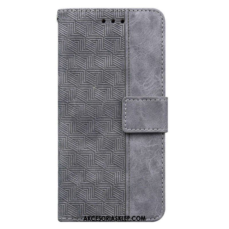 Etui Folio do Samsung Galaxy S23 Ultra 5G z Łańcuch Pasiasty Wzór