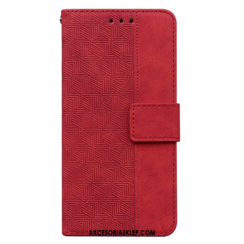 Etui Folio do Samsung Galaxy S23 Ultra 5G z Łańcuch Pasiasty Wzór