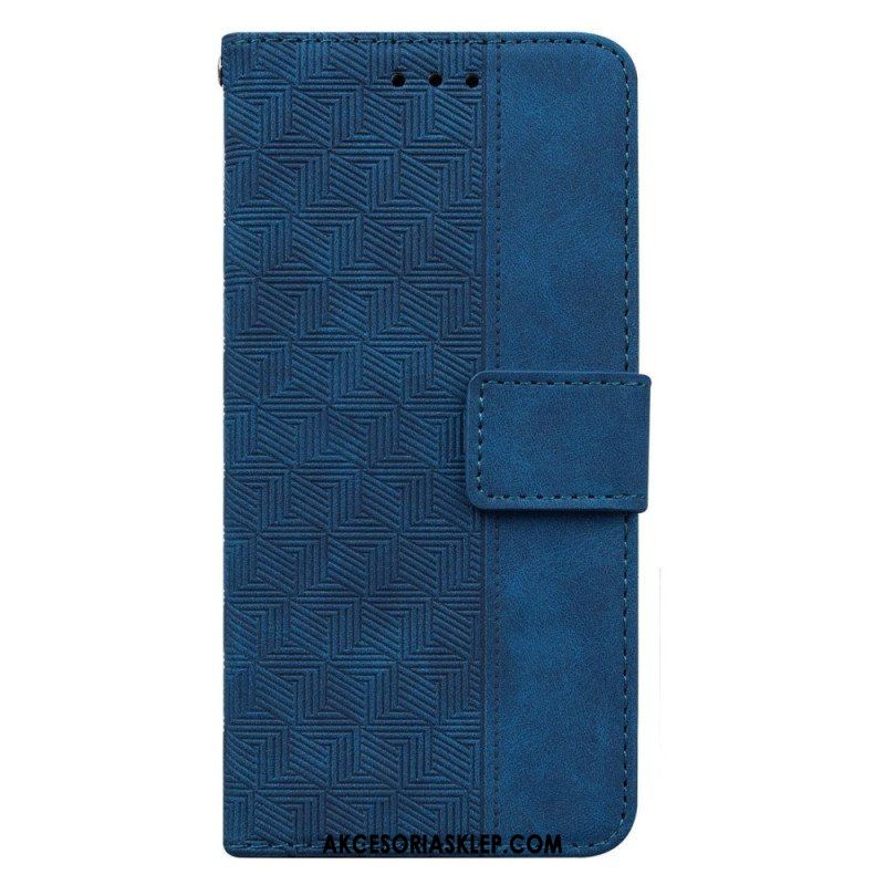 Etui Folio do Samsung Galaxy S23 Ultra 5G z Łańcuch Pasiasty Wzór