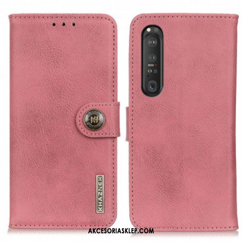 Etui Folio do Sony Xperia 1 III Imitacja Skóry Khazneh