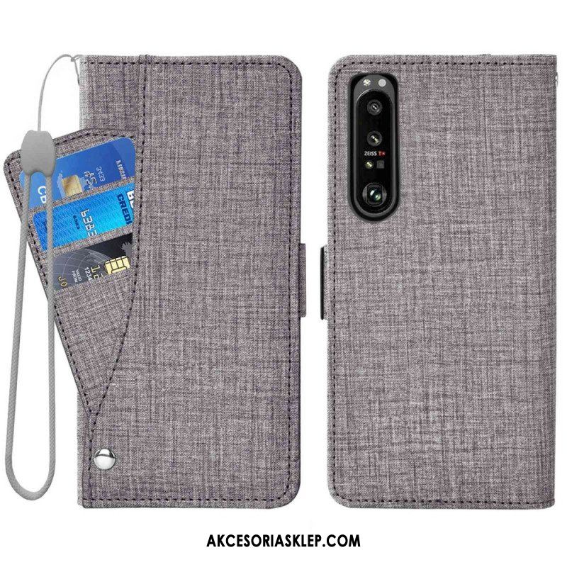 Etui Folio do Sony Xperia 1 IV Dżinsy Z Obrotowym Uchwytem Na Karty