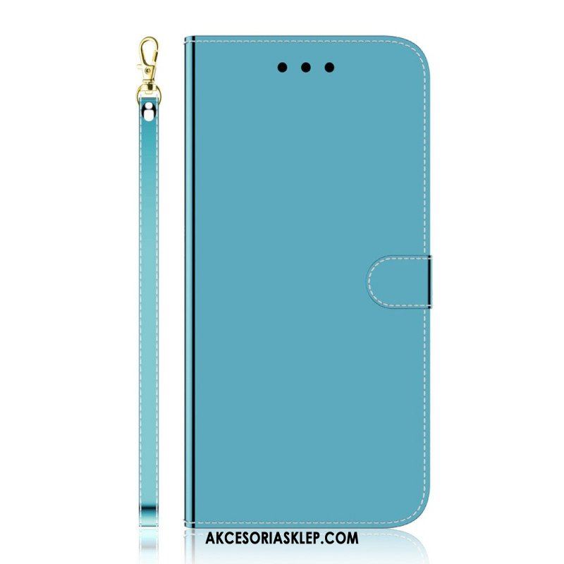 Etui Folio do Sony Xperia 1 IV z Łańcuch Lustrzany Pasek Ze Sztucznej Skóry