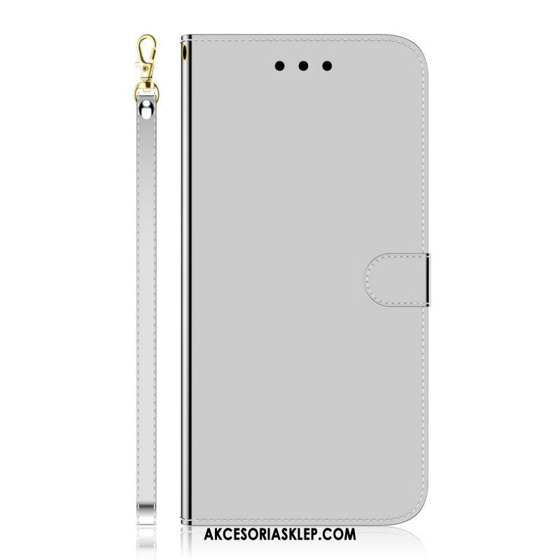 Etui Folio do Sony Xperia 1 IV z Łańcuch Lustrzany Pasek Ze Sztucznej Skóry