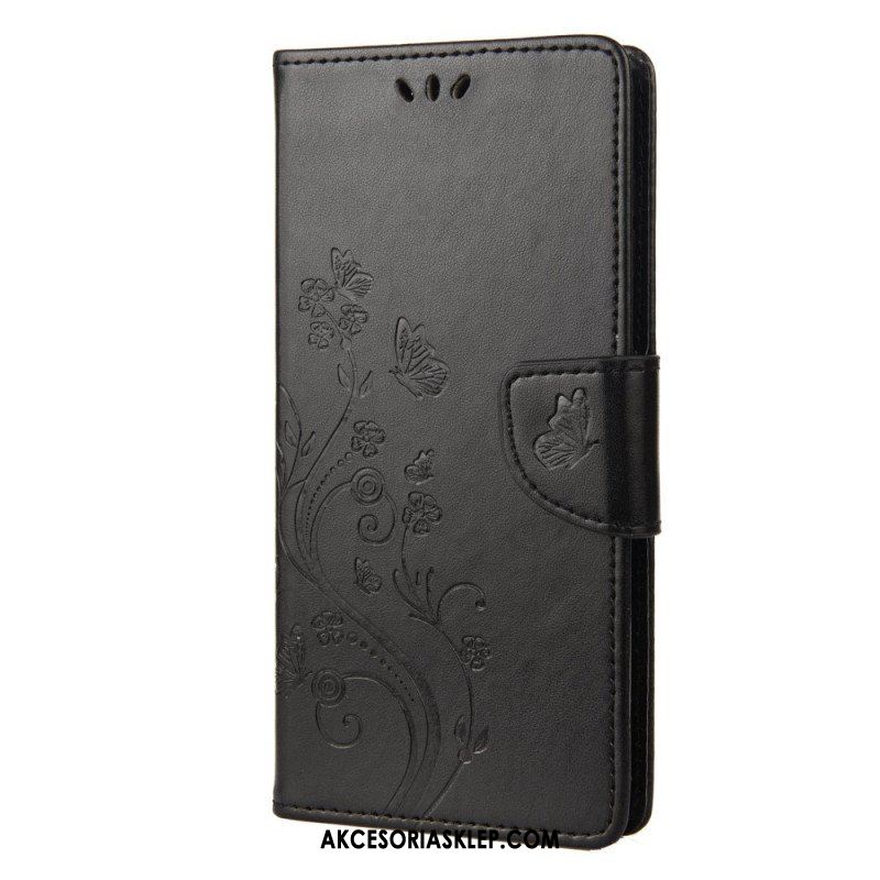 Etui Folio do Sony Xperia 10 IV Kwiaty I Motyle