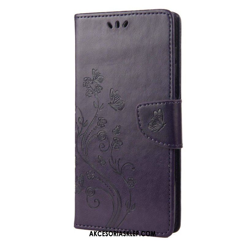 Etui Folio do Sony Xperia 10 IV Kwiaty I Motyle