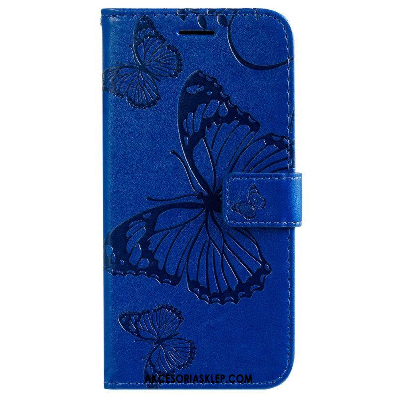 Etui Folio do Sony Xperia 5 IV z Łańcuch Gigantyczne Motyle Paskowe